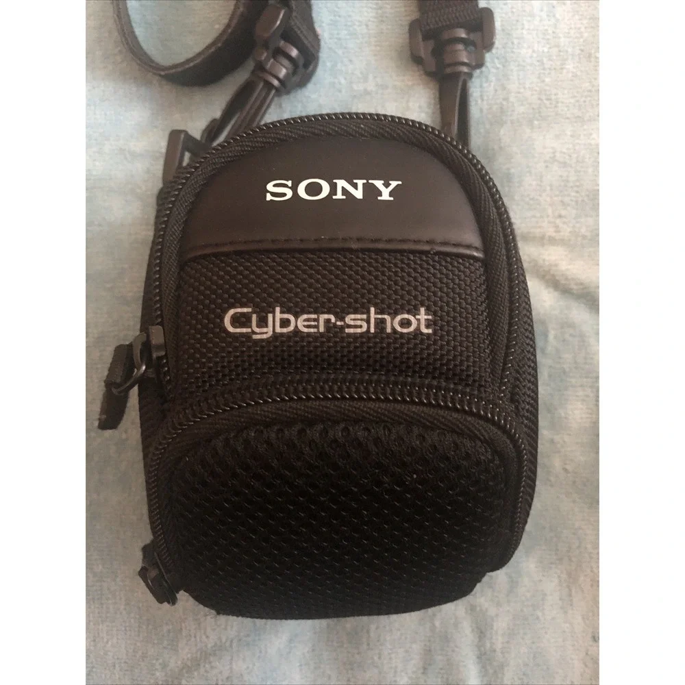 Sony Cyber Shot Camera Case Only Soft Padded  Strap Black 3 Compartments Genuin